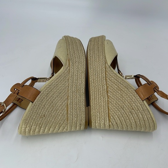 Coach Beige Espadrille Wedges Size 8.5 B - Picture 5 of 9